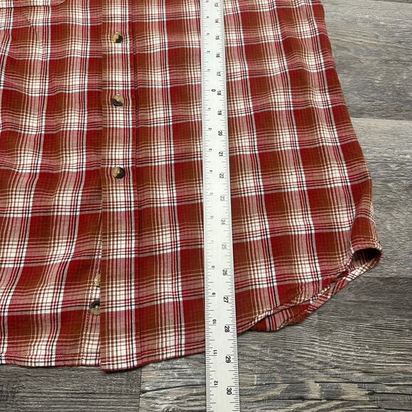 Pendleton Pioneer Shirt Red Plaid Mens Medium Merino Wool Blend Fitted Flannel - Picture 7 of 9